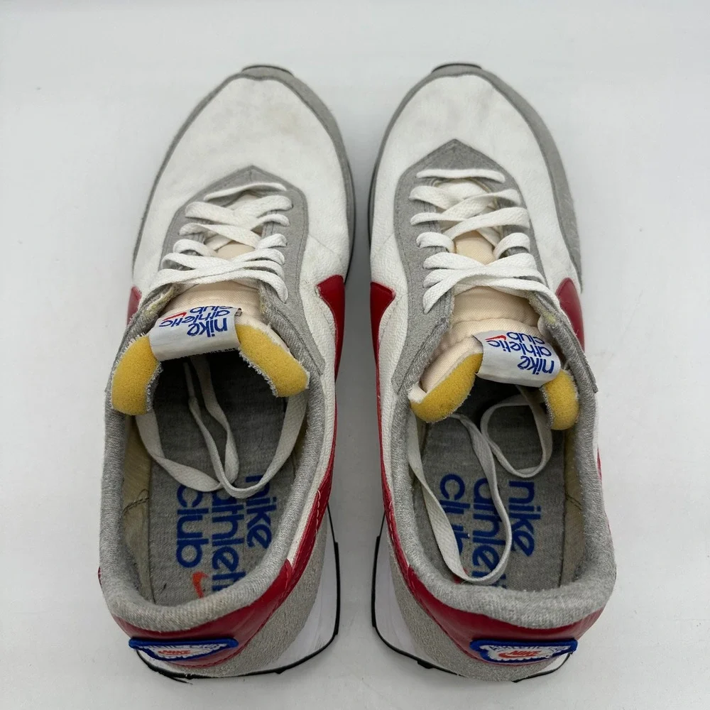 Nike DJ6054-101 Mens 13 White Grey Red Waffle Trainer 2 Athletic Club Sneakers